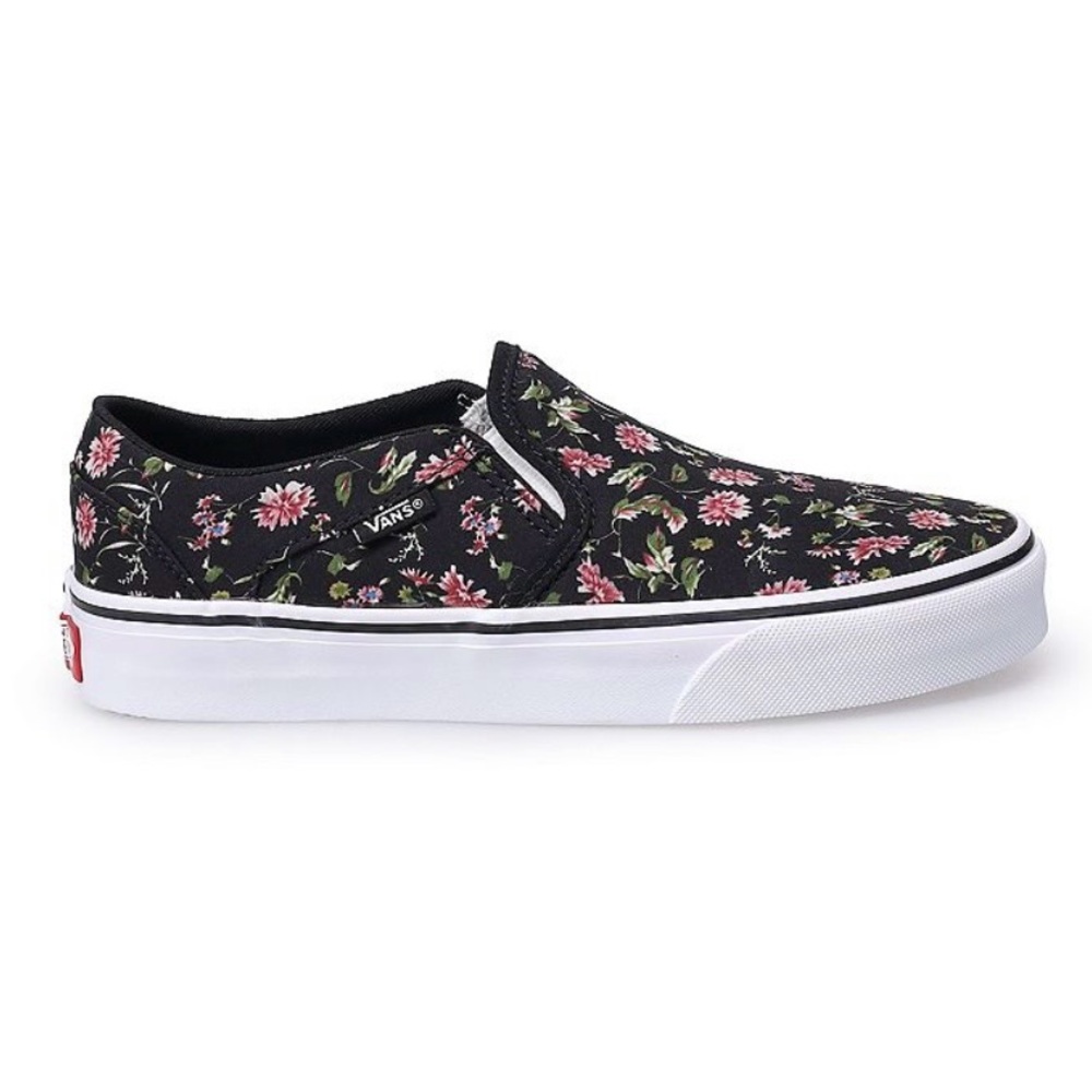 Vans Slip-On Floral Black Pink Sneakers